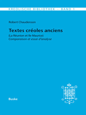 cover image of Textes créoles anciens